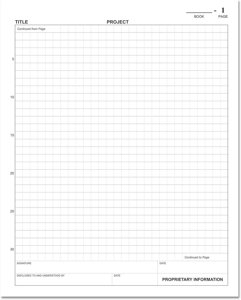 BookFactory Engineering Notebook Engineer Graph Paper Quadrille 4 X 4 Quad Ruled Book - 96 Pages (.25'' Lab Grid Format), 8'' x 10'', Black Cover, Section Sewn Hardbound (Made in USA) - Image 5